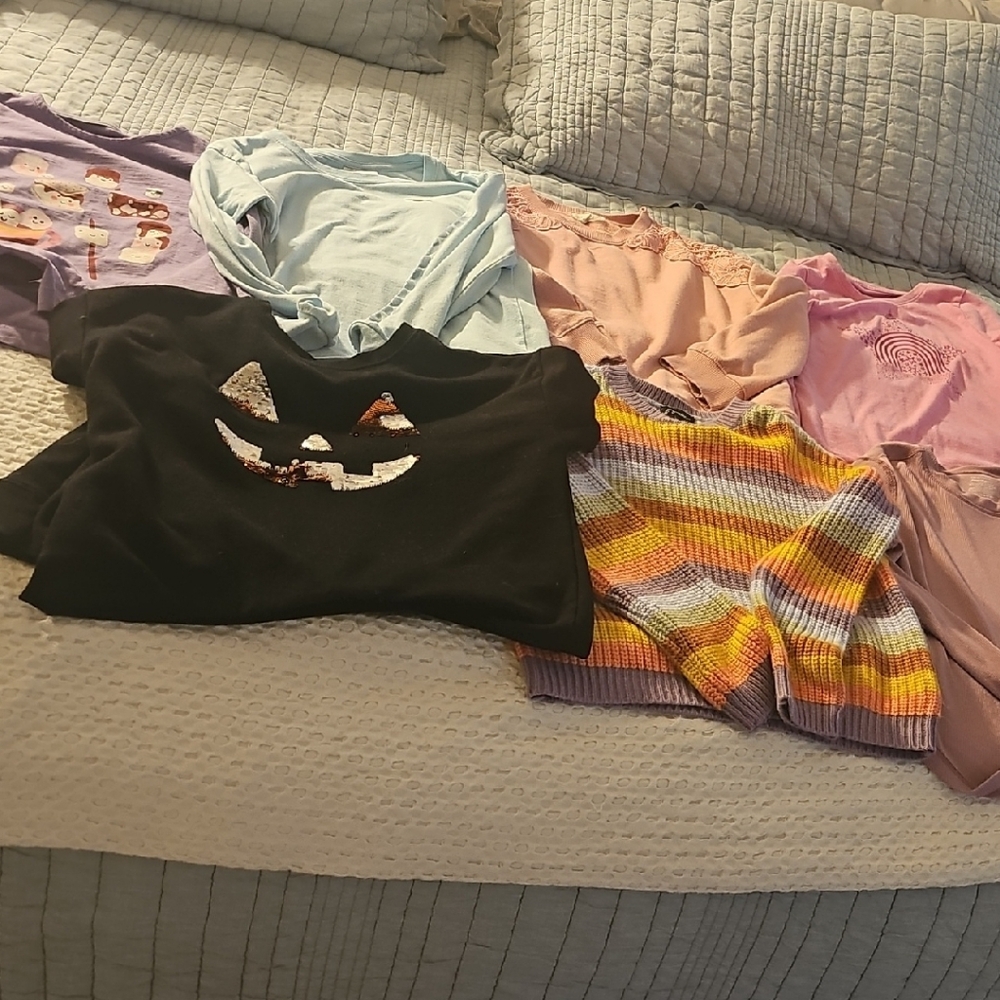 Lot of Girl's Size 10-12 Long Sleeve Shirts and Sweaters